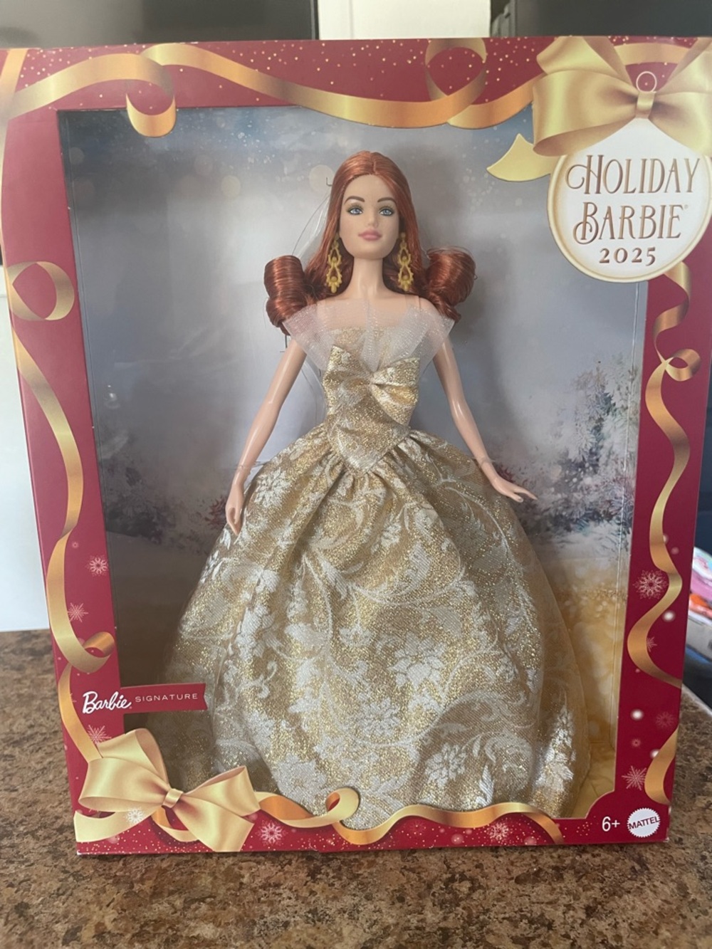 Mattel Barbie Holiday 2025 Gold and White Ball Gown Doll